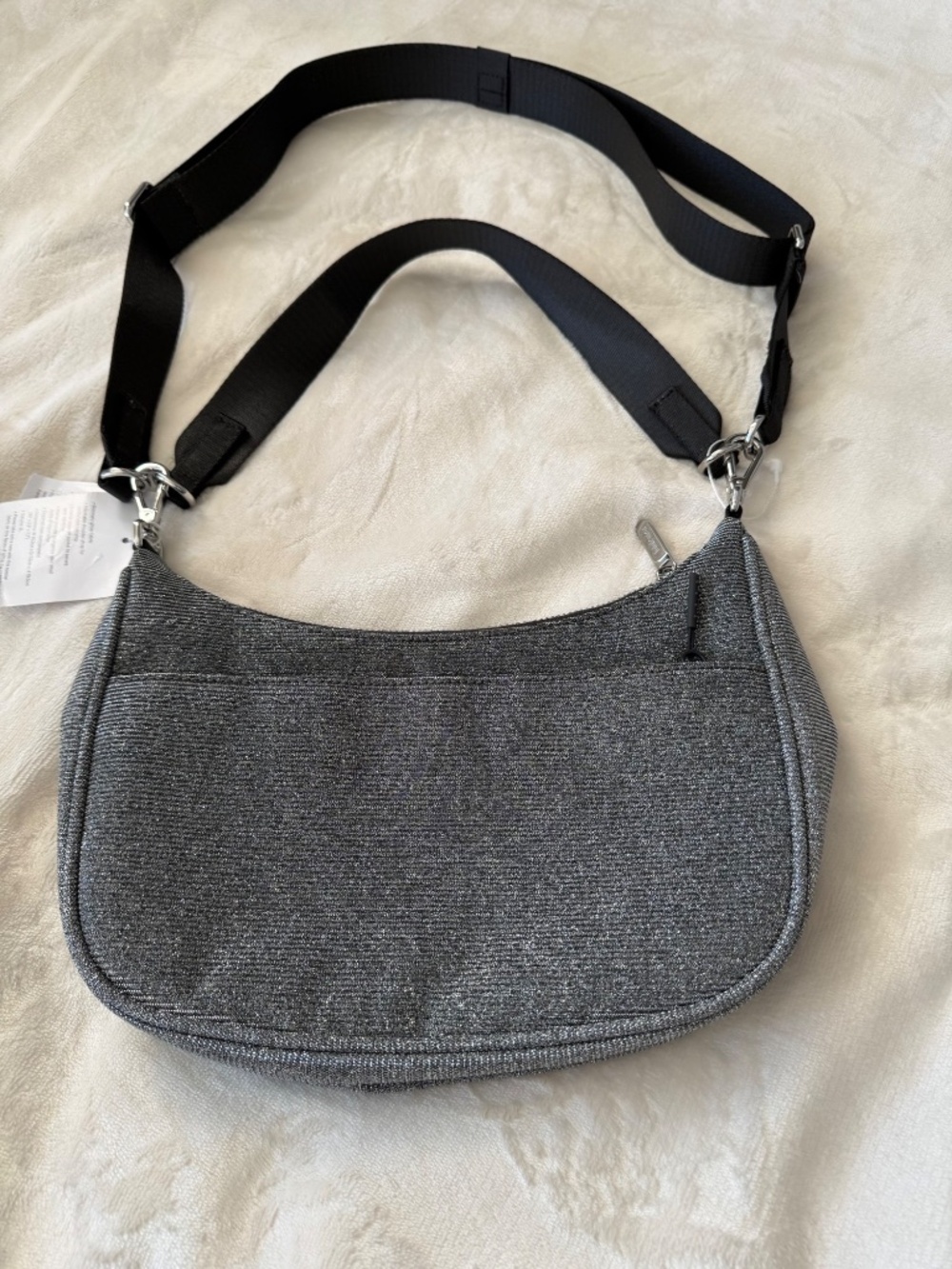 NWT Lululemon City Essentials Small Shoulder Bag Glitter Silver Crossbody Purse - Picture 3 of 6